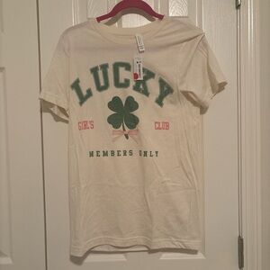 Bella Canvas Cream Lucky Shamrock Graphic Tee